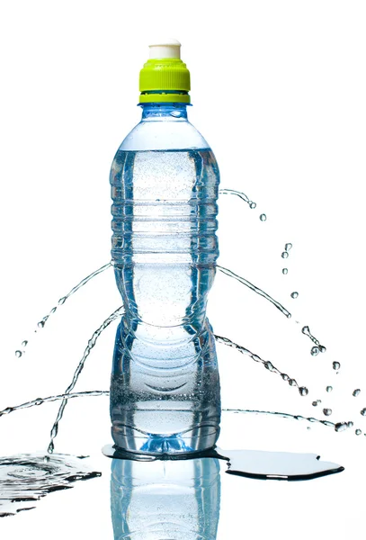 Bottle of water leaking — Stock Photo, Image