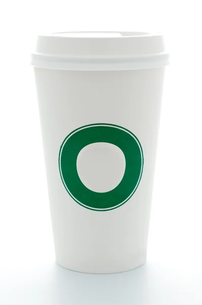 Plastik kapaklı kağıt kahve bardağı. — Stok fotoğraf