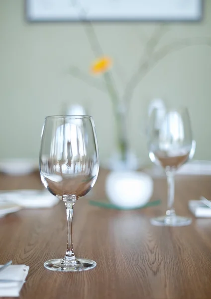 Empty goblets on table — Stock Photo, Image