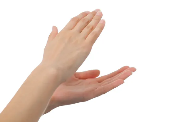Mulher mãos batendo palmas — Fotografia de Stock