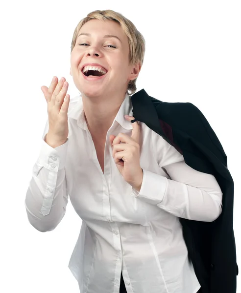 Business woman laughing Royalty Free Stock Photos