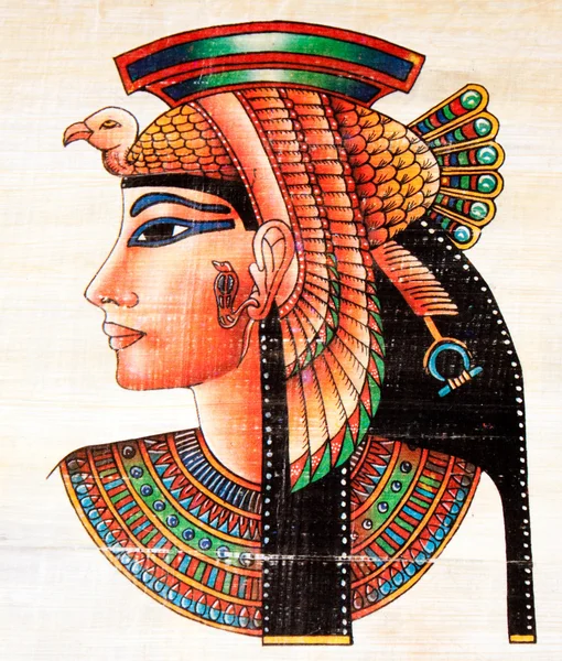 Египетская папирусная живопись Стоковое Изображение
