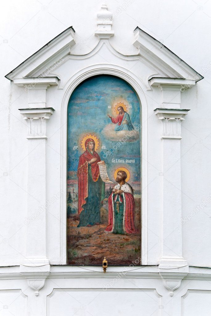 Painting on the wall of Bogolubovo monastery