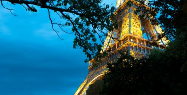 Eiffel tower at night. Paris, France. clipart