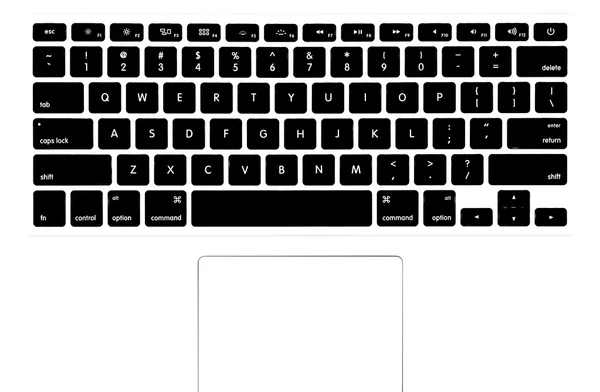 Vista do teclado do laptop de cima . — Fotografia de Stock
