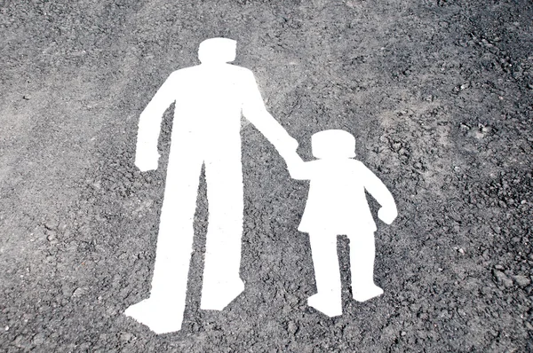 stock image Pedestrian lane sign