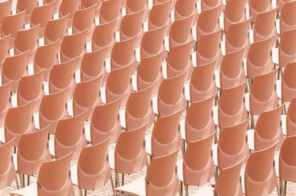 Rows of plastic chairs. — Stock Photo, Image