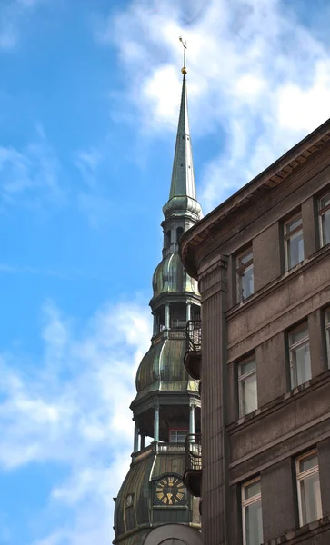 View of steeple of sacred Peter church — Stock Photo, Image