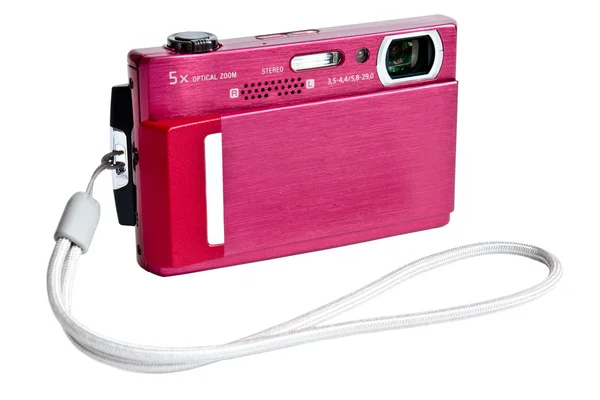Kompakte Digitalkamera mit Trageriemen — Stockfoto