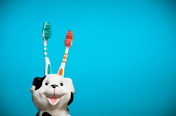 Diş fırçaları çifti — Stok fotoğraf