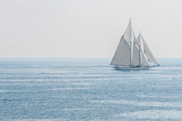 Яхта, плавающая по морю — стоковое фото