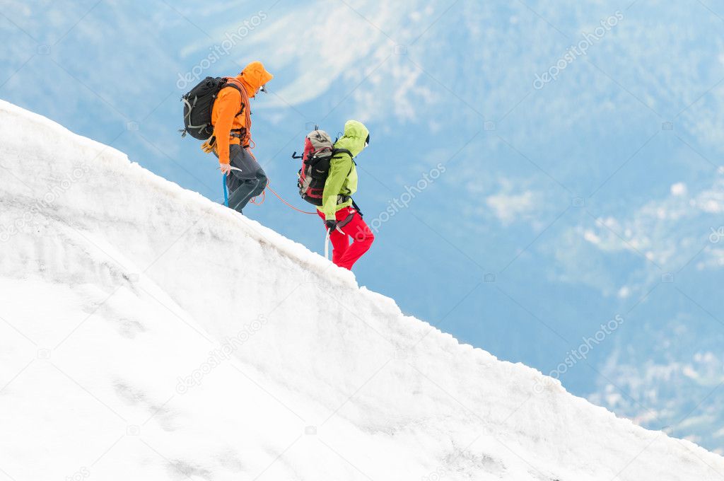 Two mountaineers on hike