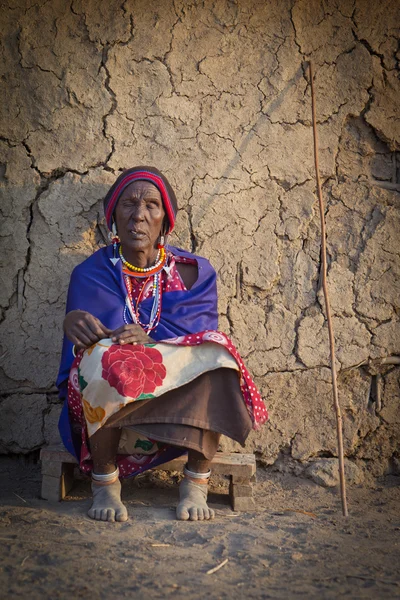 Porträt der Stammesfrau kenya, afrika Stockbild