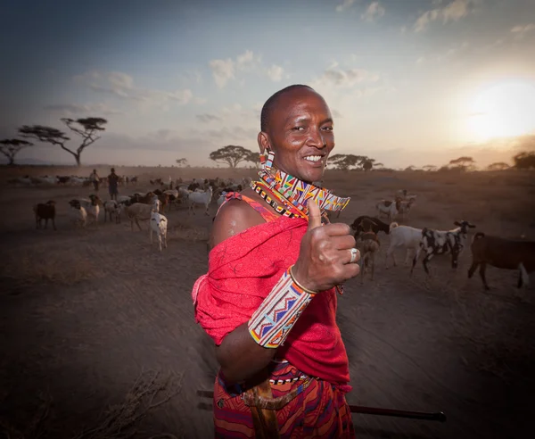 Масайские воины, Кения — стоковое фото