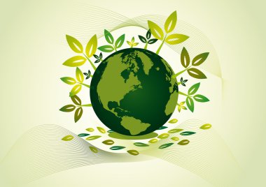 Green eco world clipart