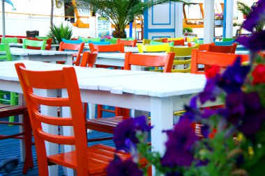 Atmospherics colorful restaurant clipart