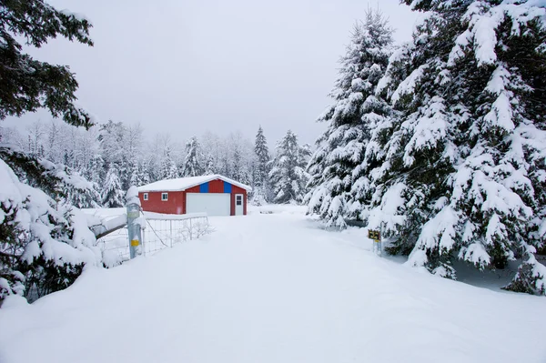 stock image Snowy garage