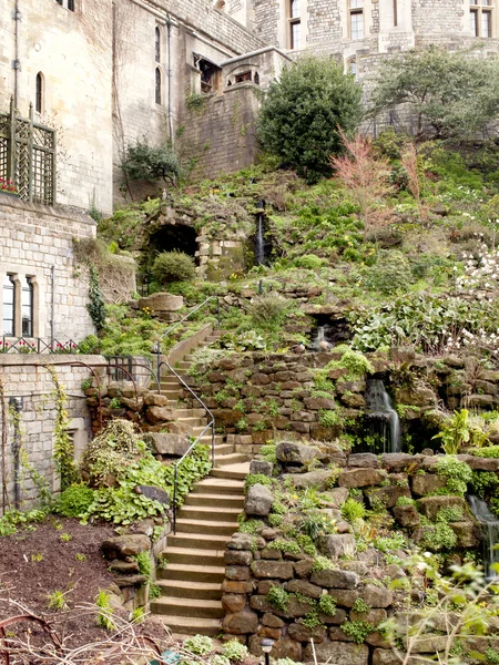 Stairs through a garden — Stock Photo, Image