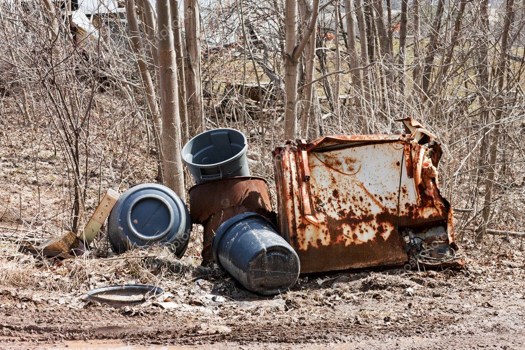 Garbage Cans and Rusted Parts — Stock Photo © fiodor #11739427