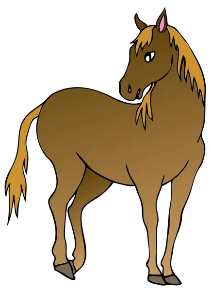 Braunes Pferd auf weißem Hintergrund — Stockvektor
