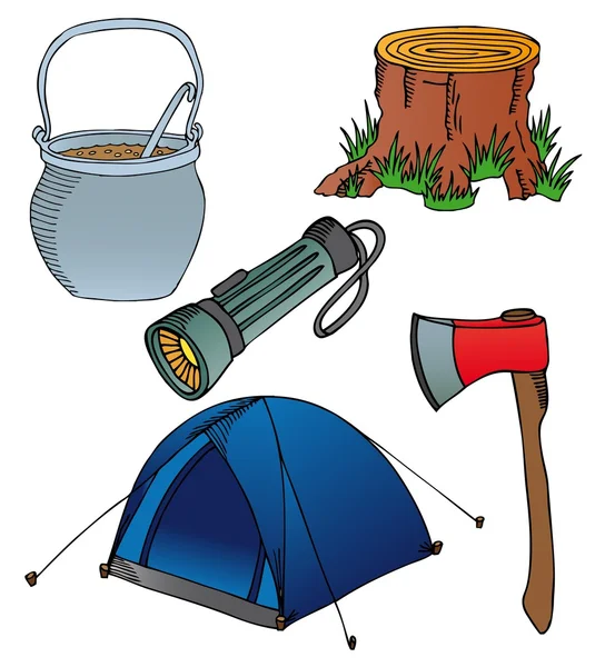 Camping objecten collectie 2 — Stockvector
