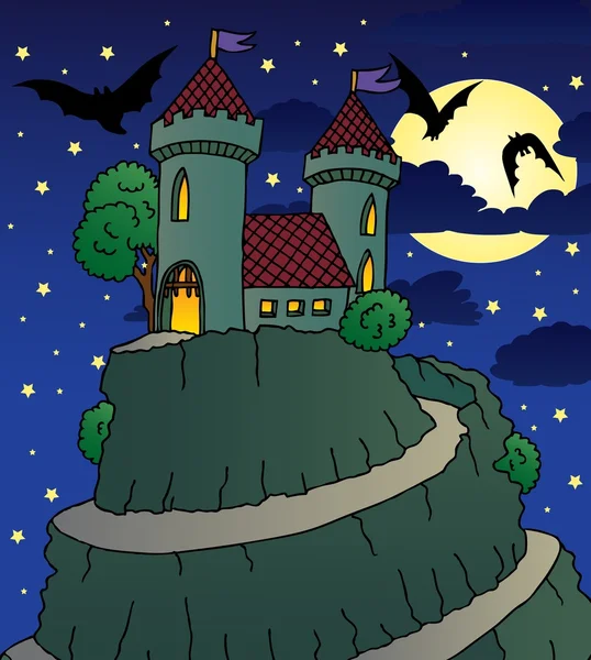 Slottet nattetid — Stock vektor