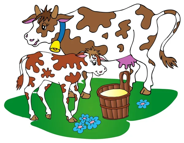 Корова с теленком — стоковый вектор
