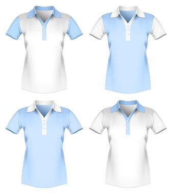 Vector illustration of women polo shirt template. clipart