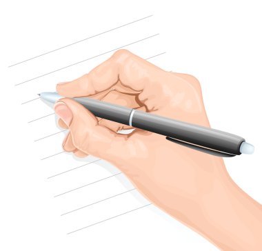 Writing hand. vector illustration clipart
