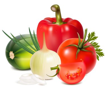 Colorful fresh group of vegetables. clipart