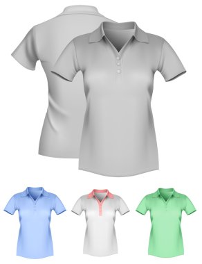 Women's polo shirt template. clipart