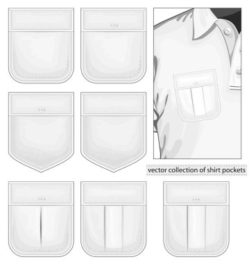 Vector collection of shirt pockets clipart