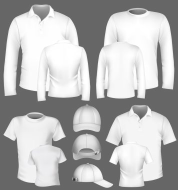 Vector t-shirt, polo shirt and sweatshirt design template. clipart