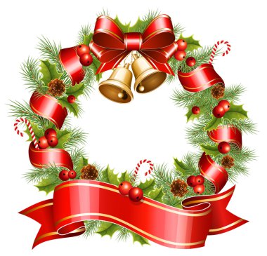 Vector christmas wreath clipart