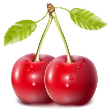 Cherries with water drops. clipart