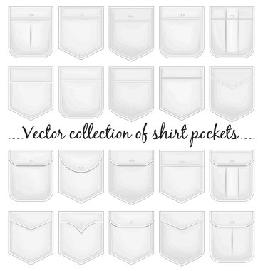 Vector collection of shirt pockets clipart