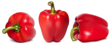 Red sweet pepper with drops of water clipart