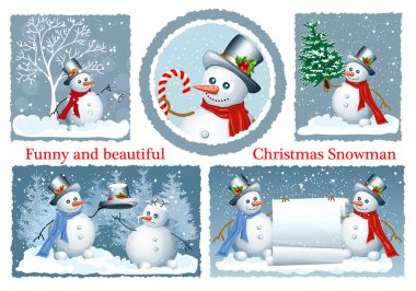 Set of Christmas frames with copy space clipart