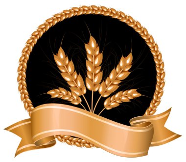 Ears of wheat on black background clipart