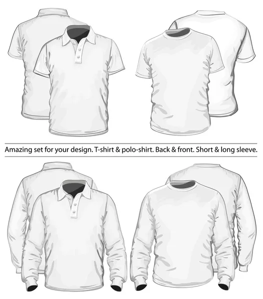 Polo-shirt e modelo de design de t-shirt —  Vetores de Stock