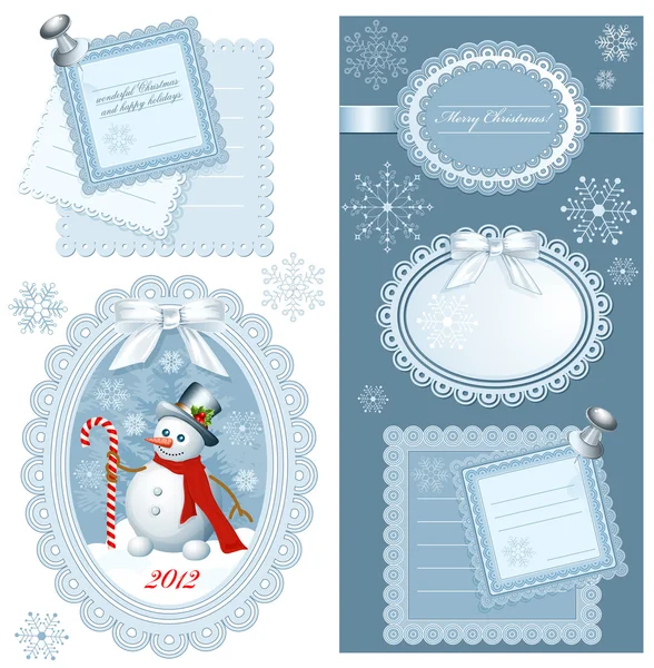 Set of Christmas frames with copy space. — Stock Vector
