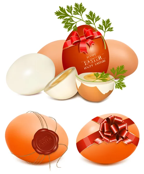 Húsvéti tojásgyűjtés. — Stock Vector