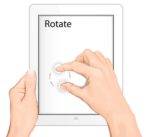 Gesto multi-touch vettoriale per tablet o smartphone . — Vettoriale Stock