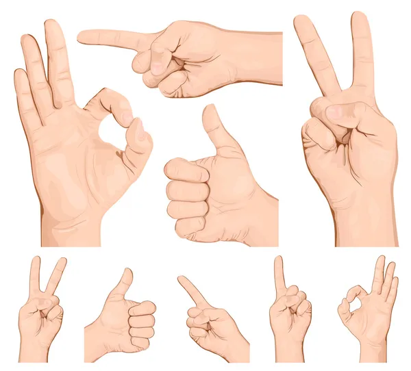 Collection of hand gestures. — Stock Vector