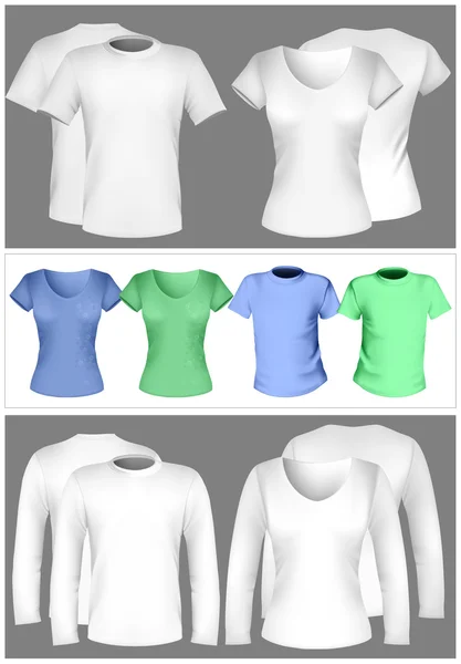 T 恤设计模板 （男性和女性). — 图库矢量图片