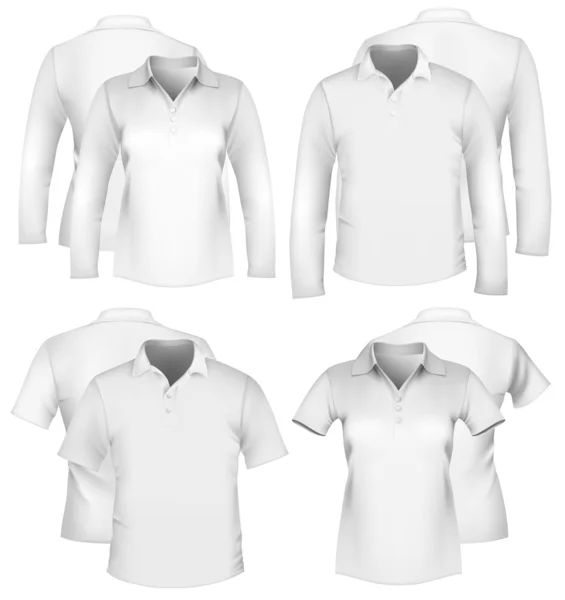 Mannen en vrouwen shirt ontwerpsjablonen. — Stockvector