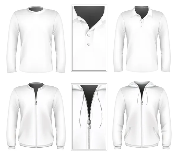 Vektör t-shirt, polo tişört ve eşofman üstünü tasarım şablonu. — Stok Vektör