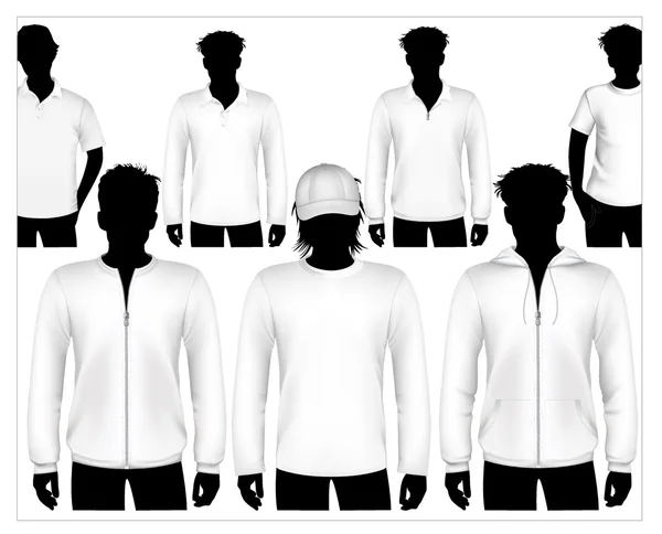 Conjunto de modelo de design de roupas vetoriais com silhueta do corpo humano . — Vetor de Stock