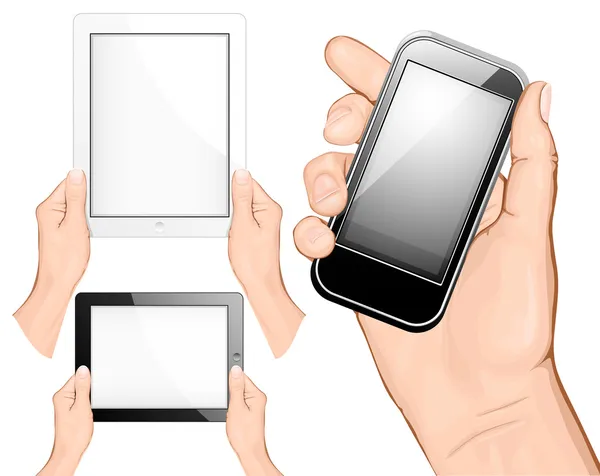 Main tenant le téléphone mobile — Image vectorielle