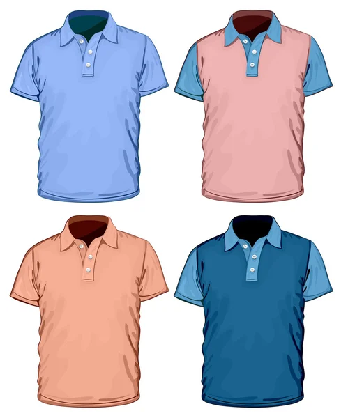 Modelo de design de polo-shirt de cor masculina — Vetor de Stock